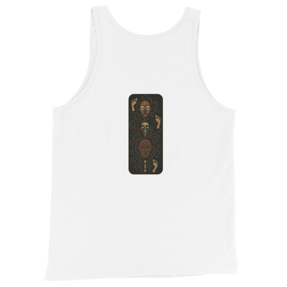 Ancestor Echoes Men’s Tank Top – Tribal Lineage and Spiritual Resonance Symbol by Mernog