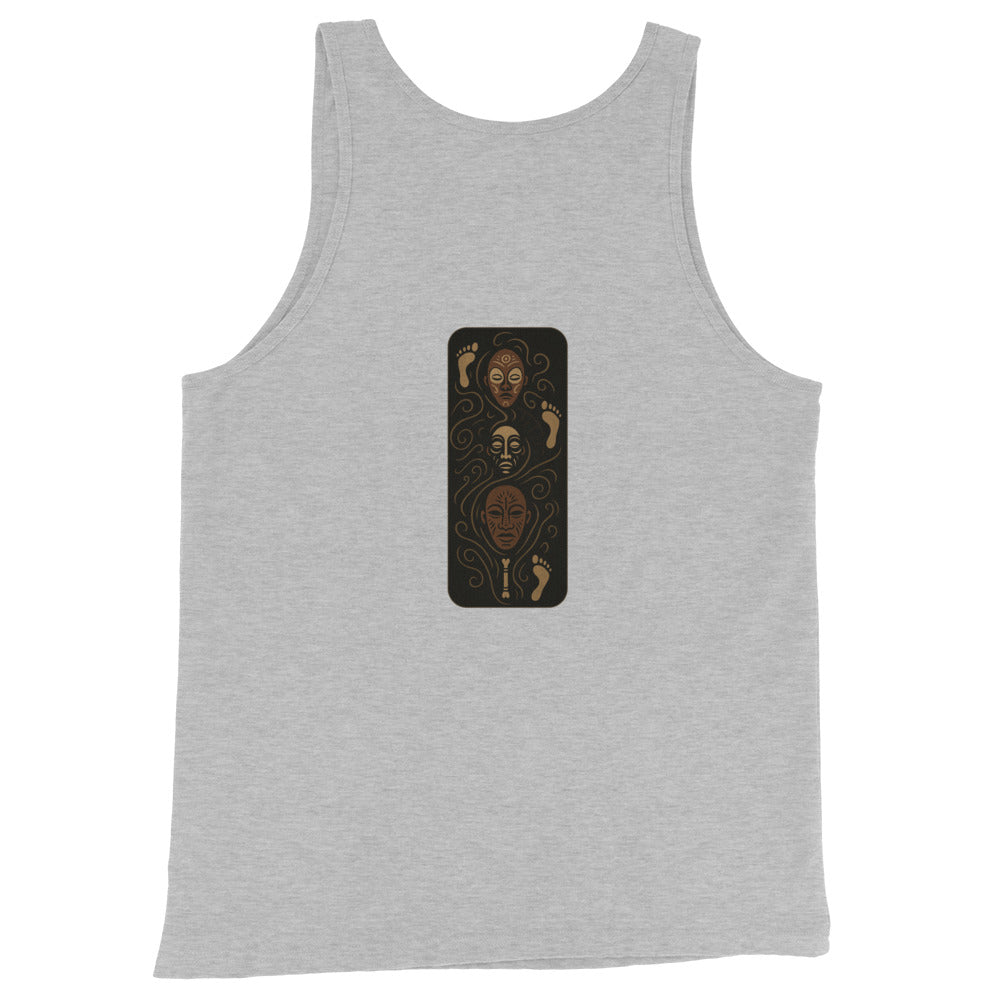 Ancestor Echoes Men’s Tank Top – Tribal Lineage and Spiritual Resonance Symbol by Mernog