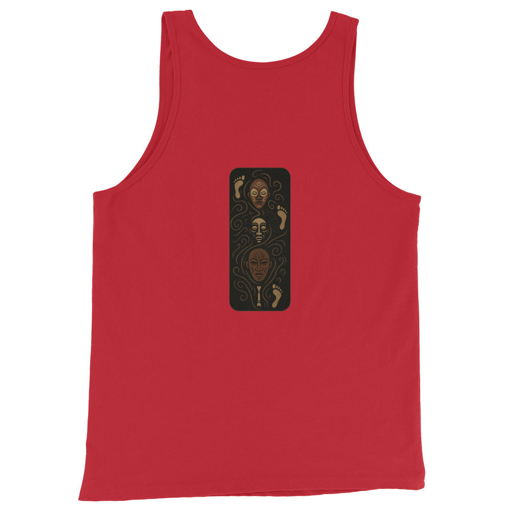 Ancestor Echoes Men’s Tank Top – Tribal Lineage and Spiritual Resonance Symbol by Mernog