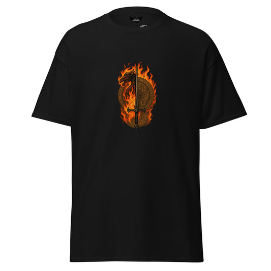 Bloodline of Fire T-Shirt – Sacred Ancestral Flame & Power Symbol by Mernog