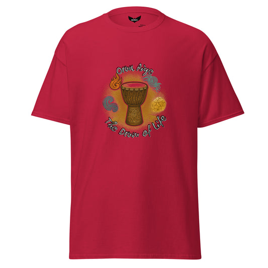 Drum of Life Classic T-Shirt – Tribal Rhythm and Sacred Sound Symbol by Mernog