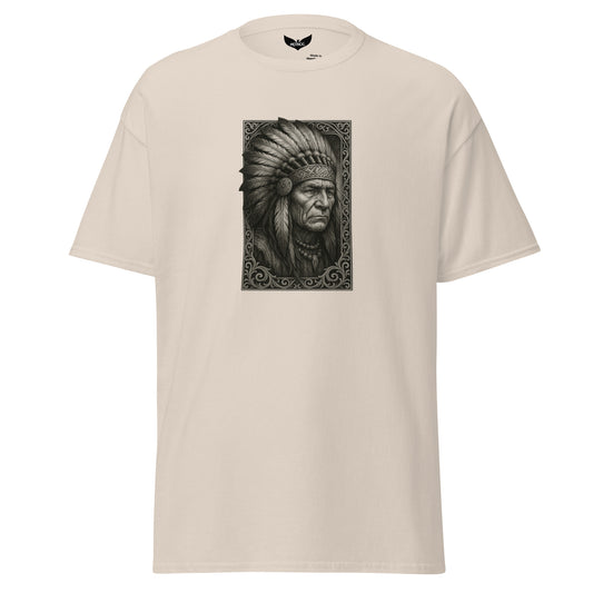 Chief Classic T-Shirt – Tribal Leadership and Sacred Masculine Symbol by Mernog