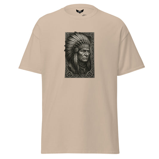 Chief Classic T-Shirt – Tribal Leadership and Sacred Masculine Symbol by Mernog