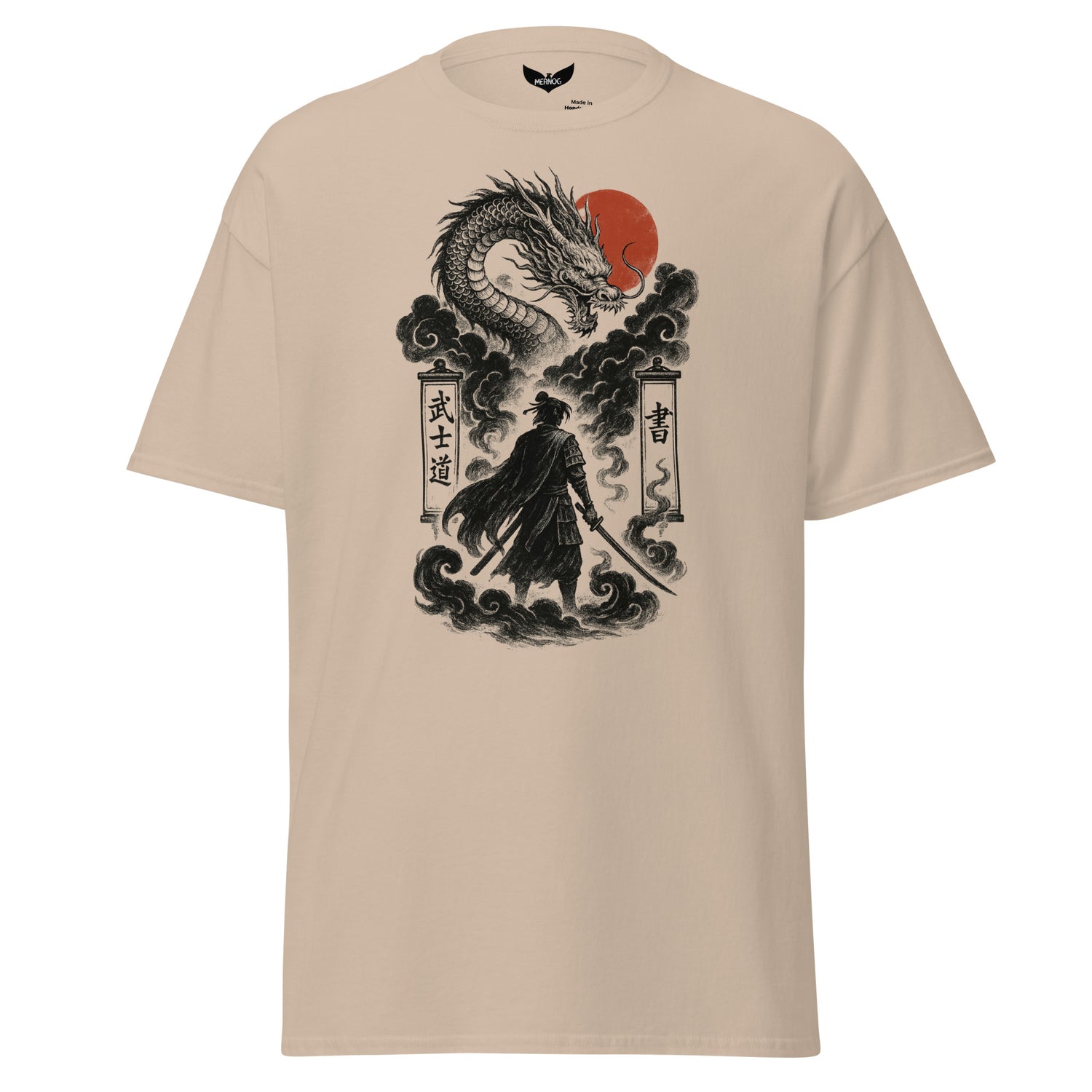 Spirit of the Storm Shogun Classic Tee – Japanese Mythic Wind Warrior Shirt by Mernog