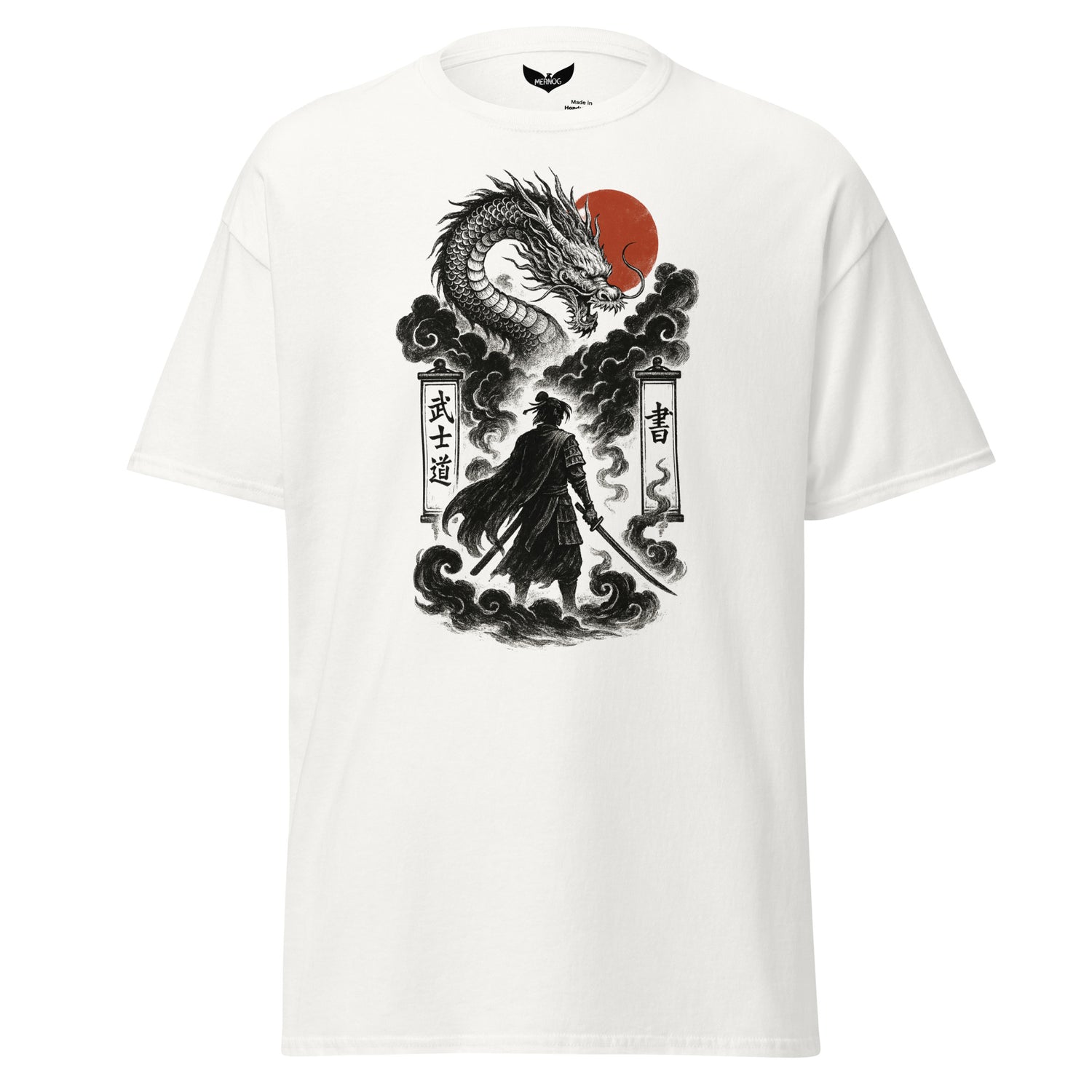 Spirit of the Storm Shogun Classic Tee – Japanese Mythic Wind Warrior Shirt by Mernog