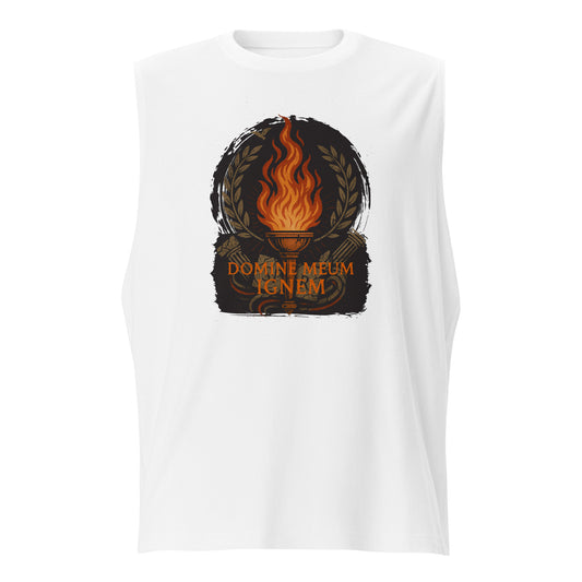 Domine Meum Ignem Muscle Shirt – Latin Fire Invocation Design by Mernog