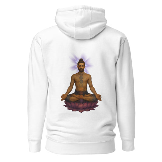 Cosmic Yogi Hoodie – Galactic Meditation and Astral Energy Symbol by Mernog